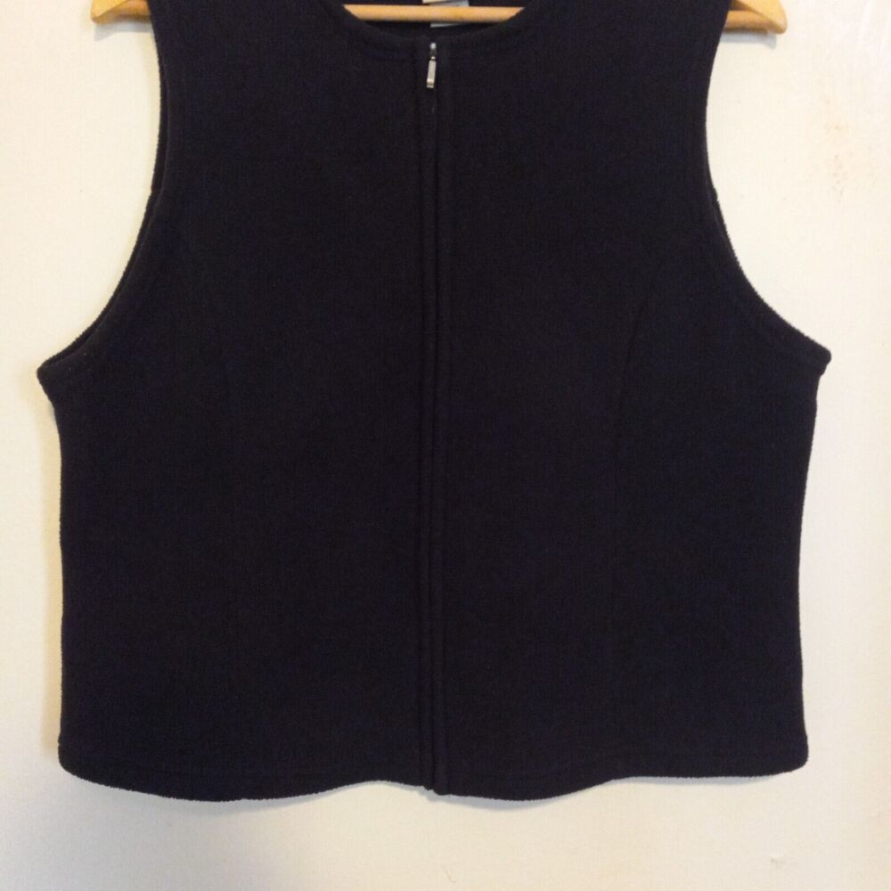 LL Bean Polartec Fleece Full Zip Vest-X Large-Black-Unlined-Gorpcore-Outdoors - Picture 3 of 9